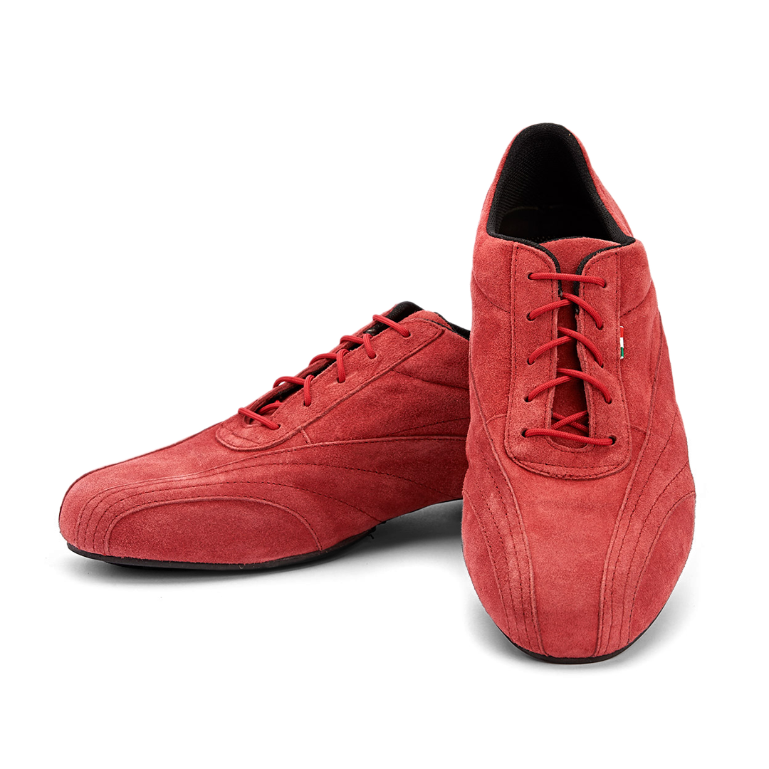 Monsieur Pivot Sneaker Red Suede Rote Tanzsneaker Geteilte Sohle Wildleder 02