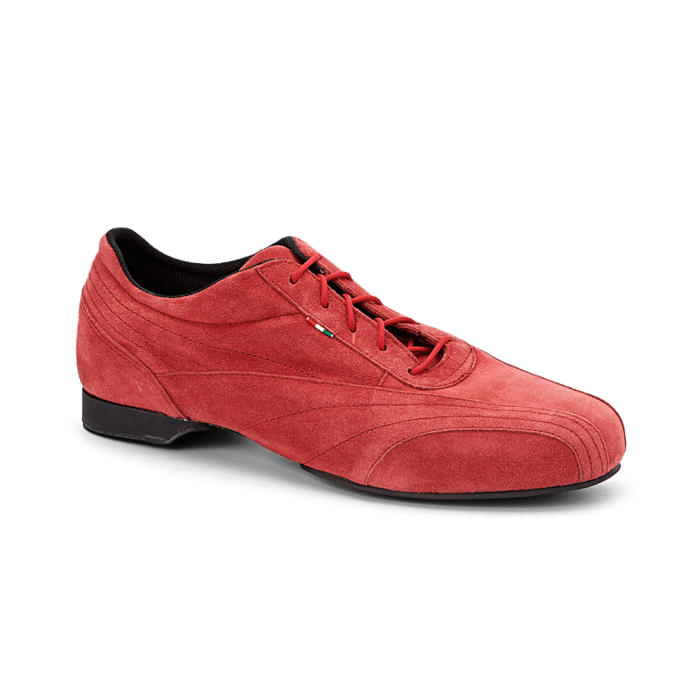 Monsieur Pivot Sneaker Red Suede Rote Tanzsneaker Geteilte Sohle Wildleder 03