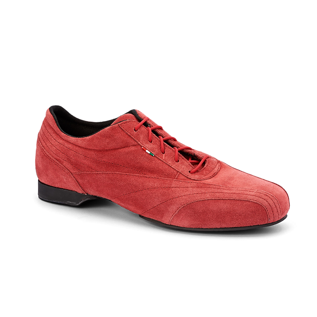 Monsieur Pivot Sneaker Red Suede Rote Tanzsneaker Geteilte Sohle Wildleder 03