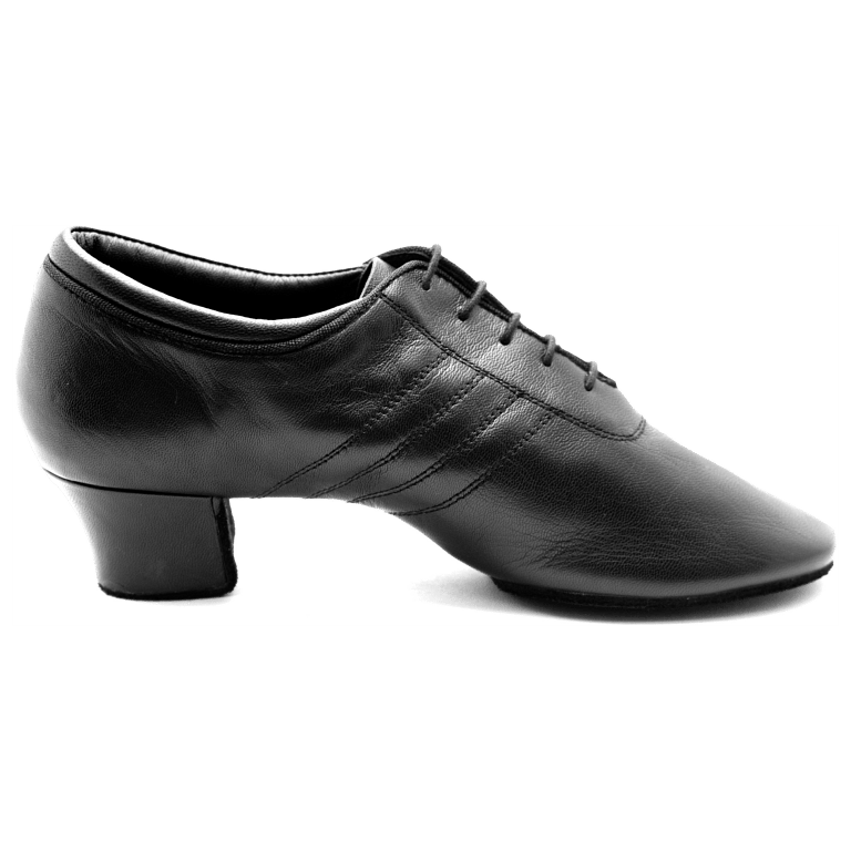 Portdance Pd008 Premium Black Leather Vielseitiger Tanzschuh Cuban Absatz 01