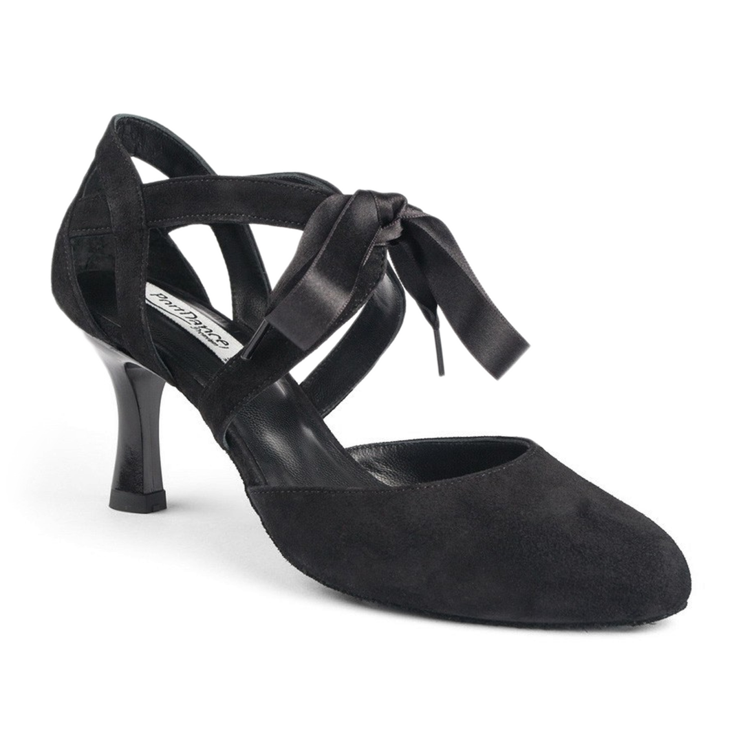 Portdance Pd125 Tanzschuhe Vorne Geschlossen Wildleder Schwarz 02