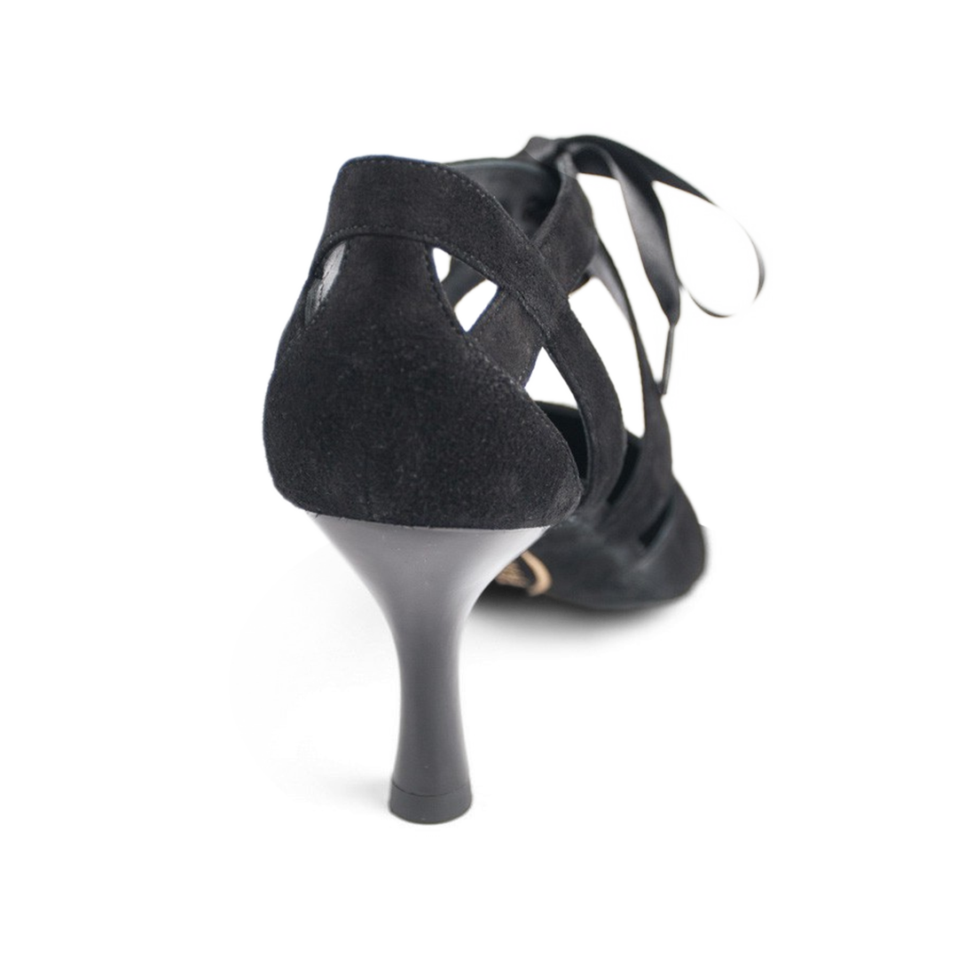Portdance Pd125 Tanzschuhe Vorne Geschlossen Wildleder Schwarz 03