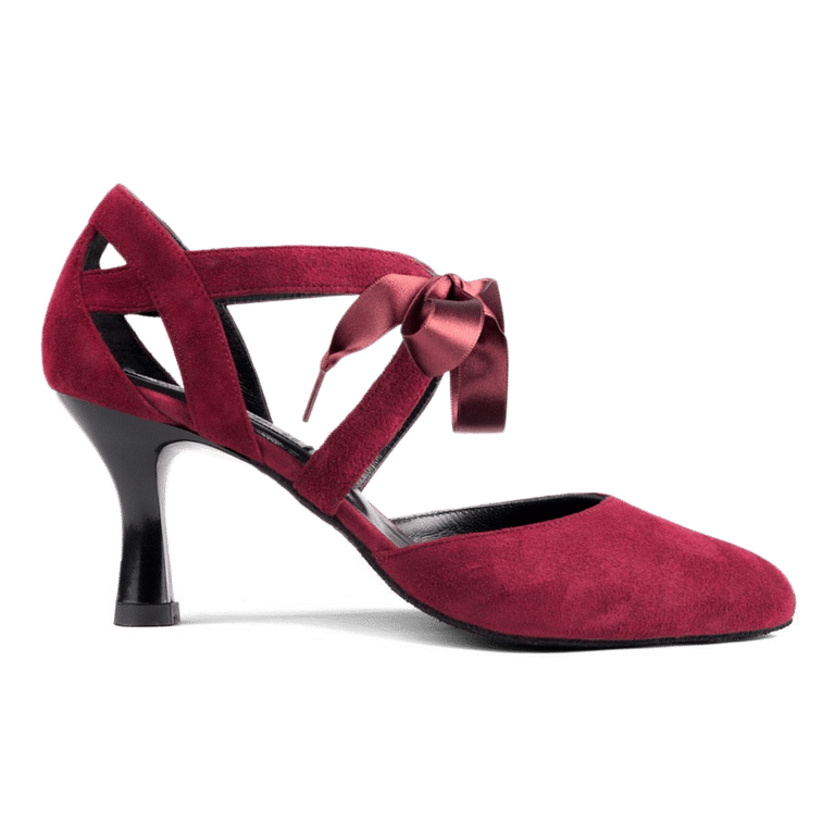 Portdance Pd125 Vorn Geschlossene Tanzschuhe Wildleder Bordeaux 01