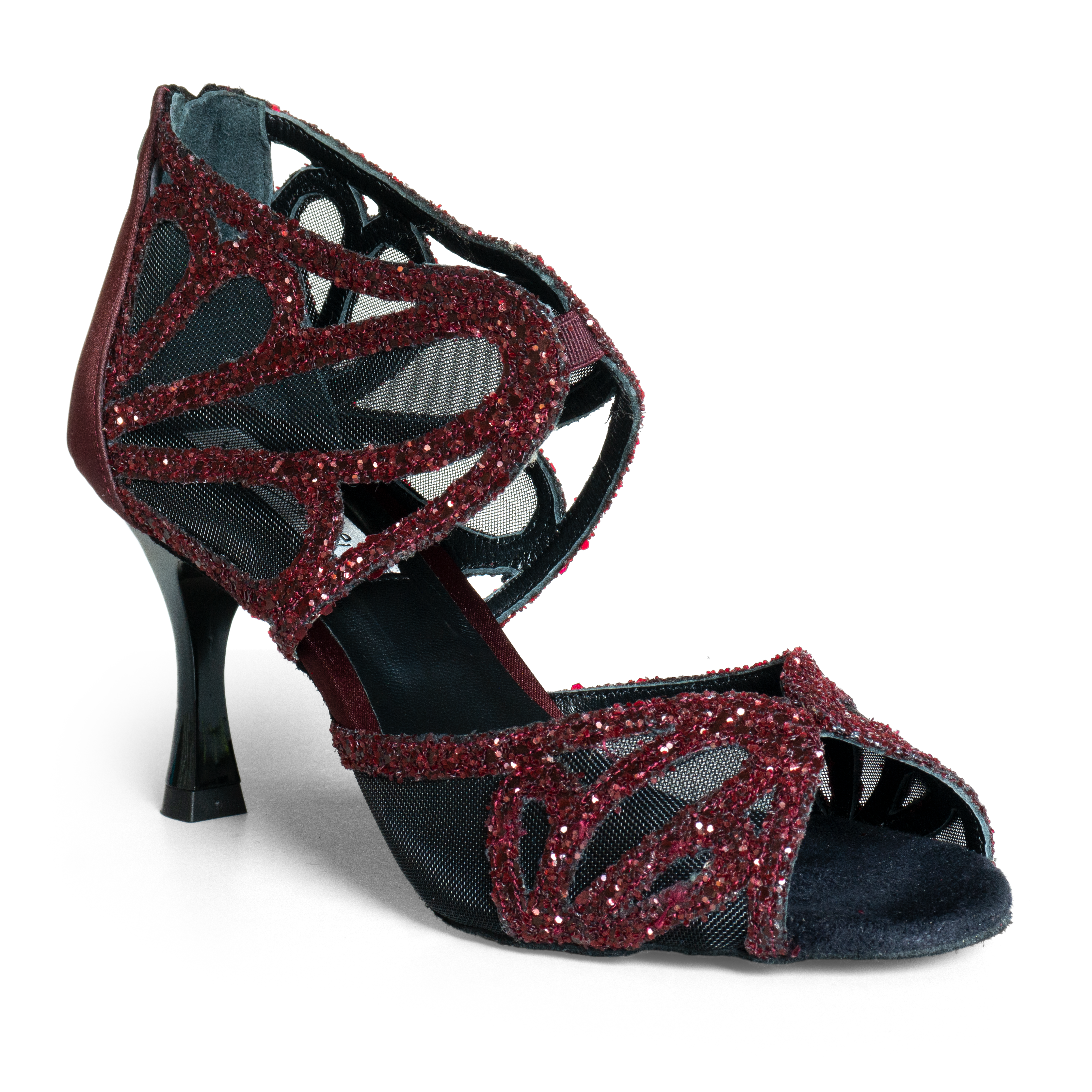 Portdance Pd808 Bordeaux Satin Glitter Tanzschuhe Damen&amp;nbsp;01