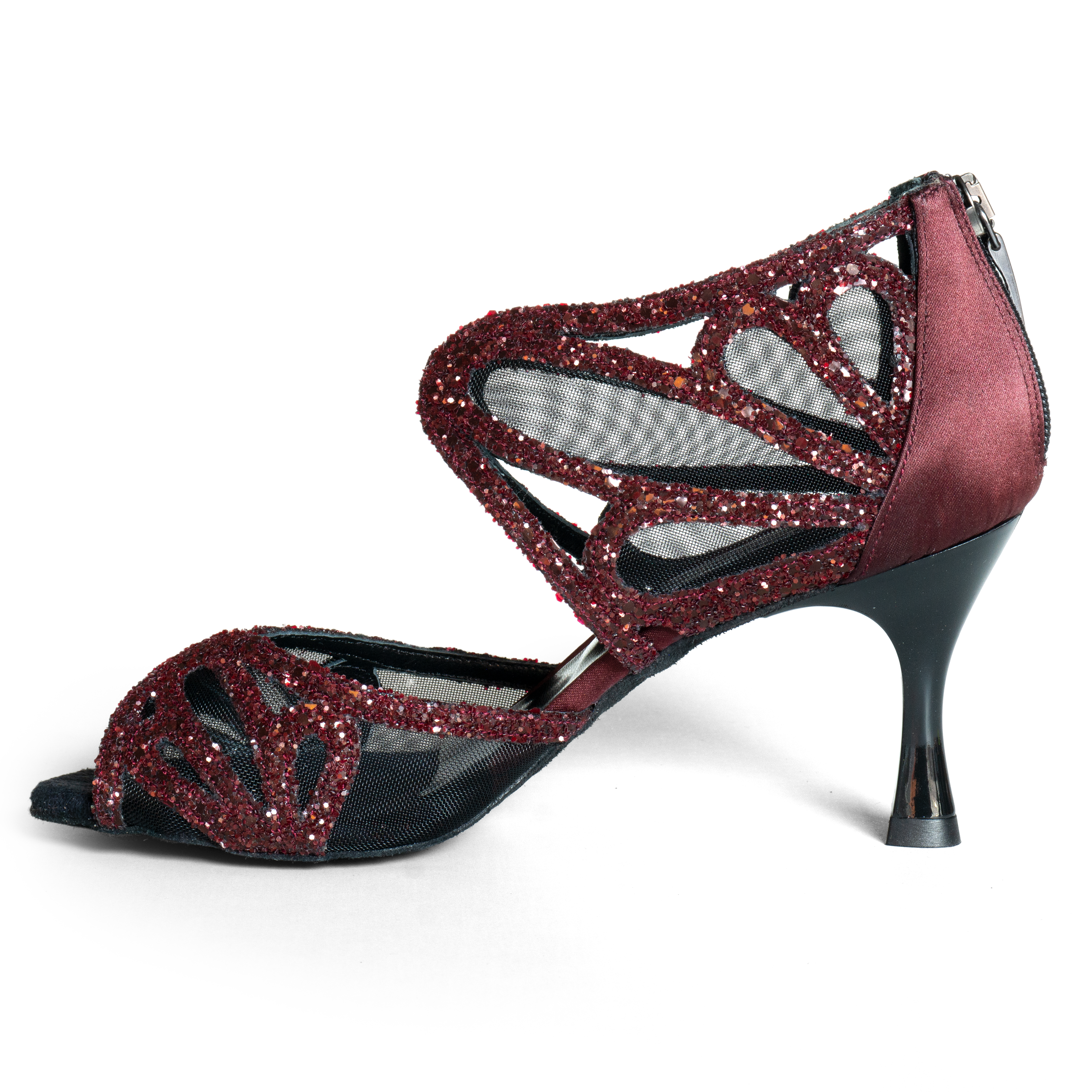 Portdance Pd808 Bordeaux Satin Glitter Tanzschuhe Damen&amp;nbsp;03