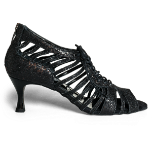 Portdance Pd812 Tanz Schnürschuh Mit Glitzer Schwarz 02