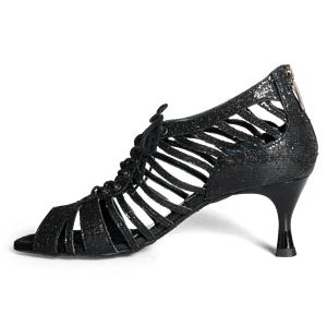 Portdance Pd812 Tanz Schnürschuh Mit Glitzer Schwarz 03