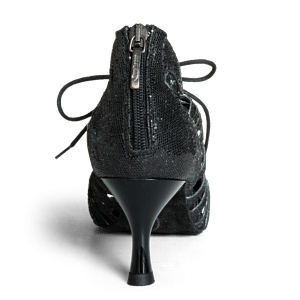 Portdance Pd812 Tanz Schnürschuh Mit Glitzer Schwarz 04