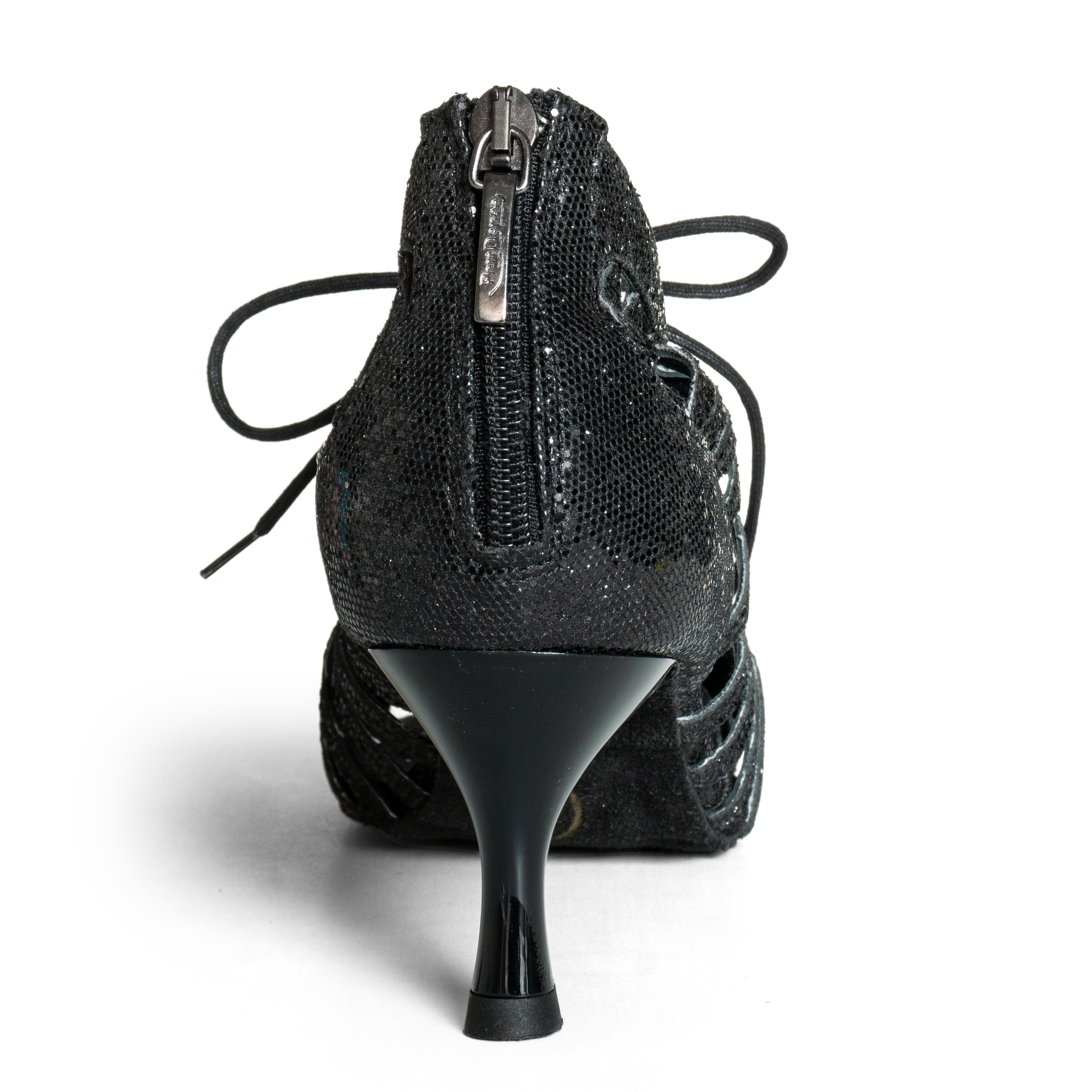 Portdance Pd812 Tanz Schnürschuh Mit Glitzer Schwarz 04
