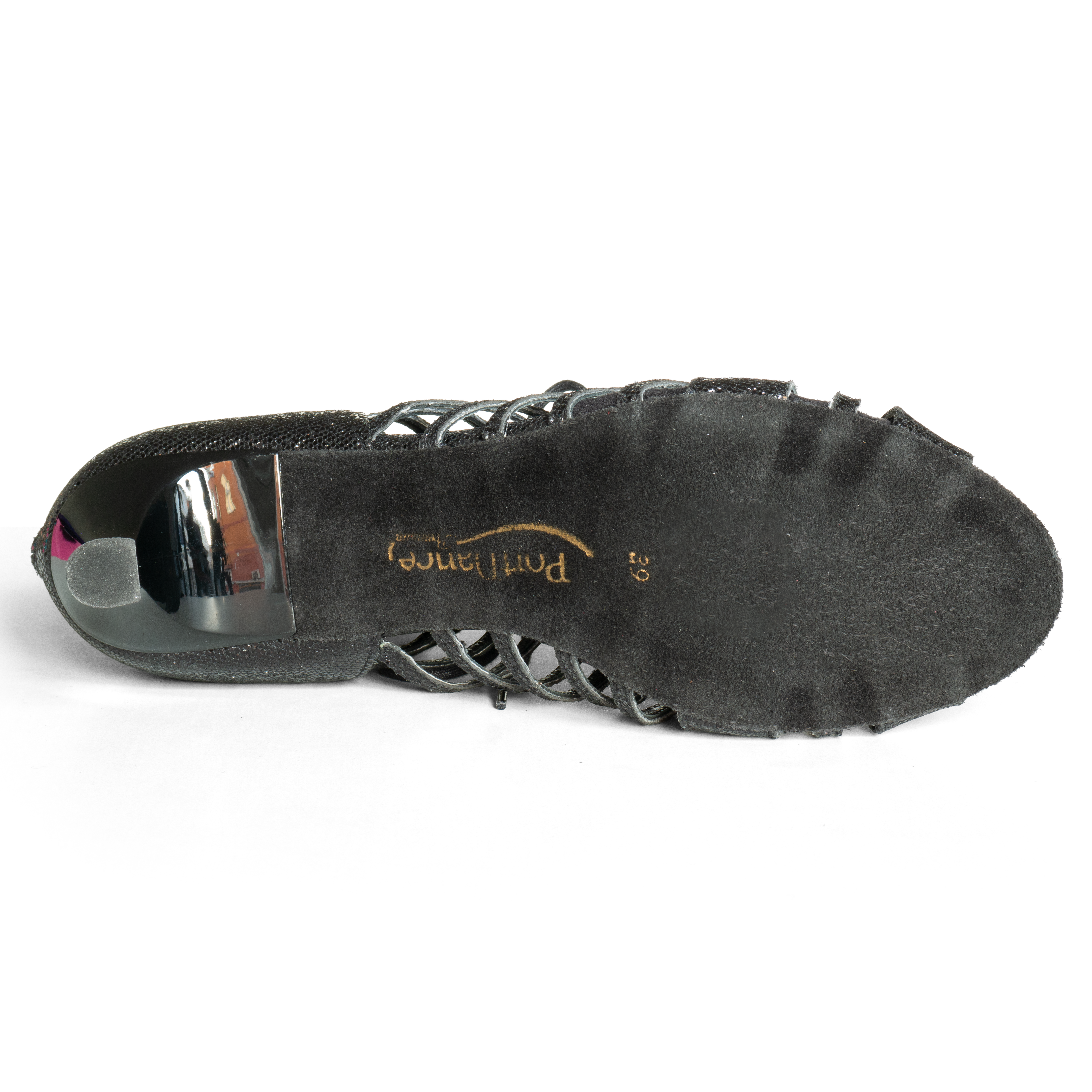Portdance Pd812 Tanz Schnürschuh Mit Glitzer Schwarz 05