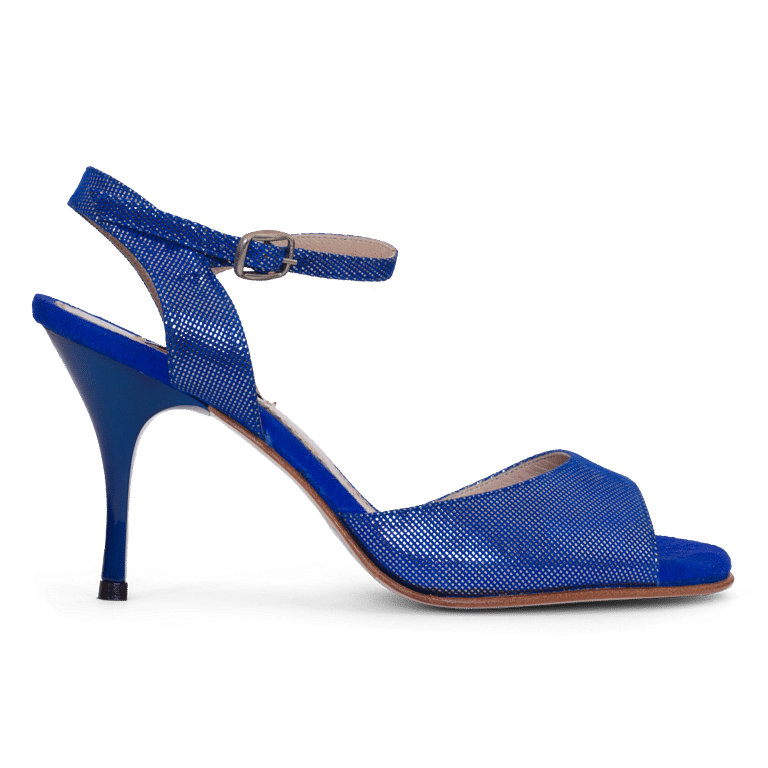 Raquel Rocila Tanzsandale Glattledersohle Blau 01