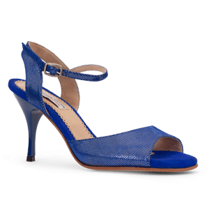 Raquel Rocila Tanzsandale Glattledersohle Blau 02