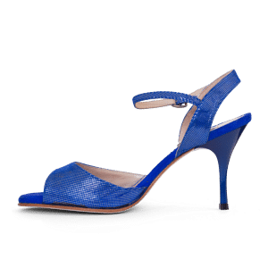 Raquel Rocila Tanzsandale Glattledersohle Blau 03