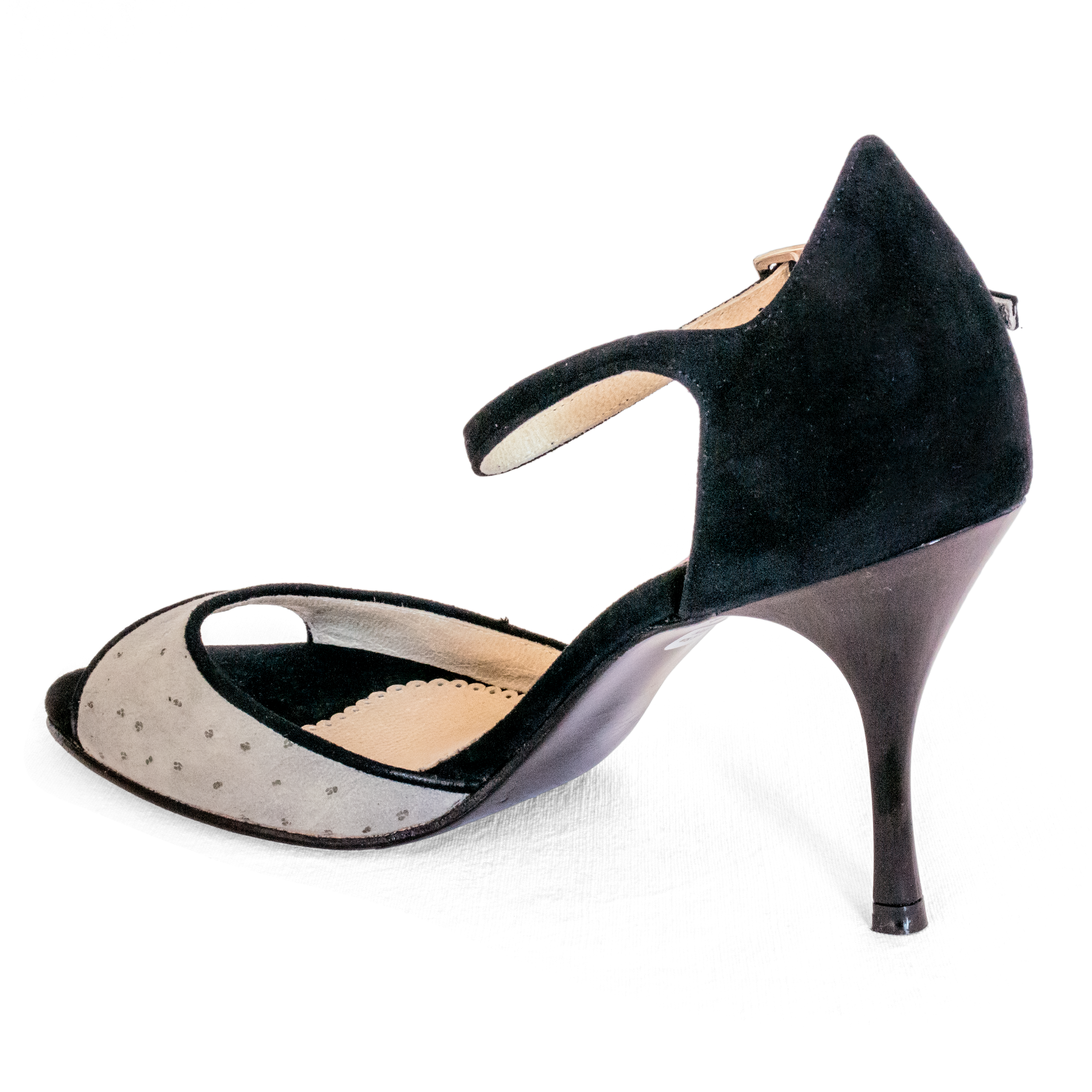 Raquel Rocio Aldana Augr Graue Tanzsandalette Glattledersohle 02