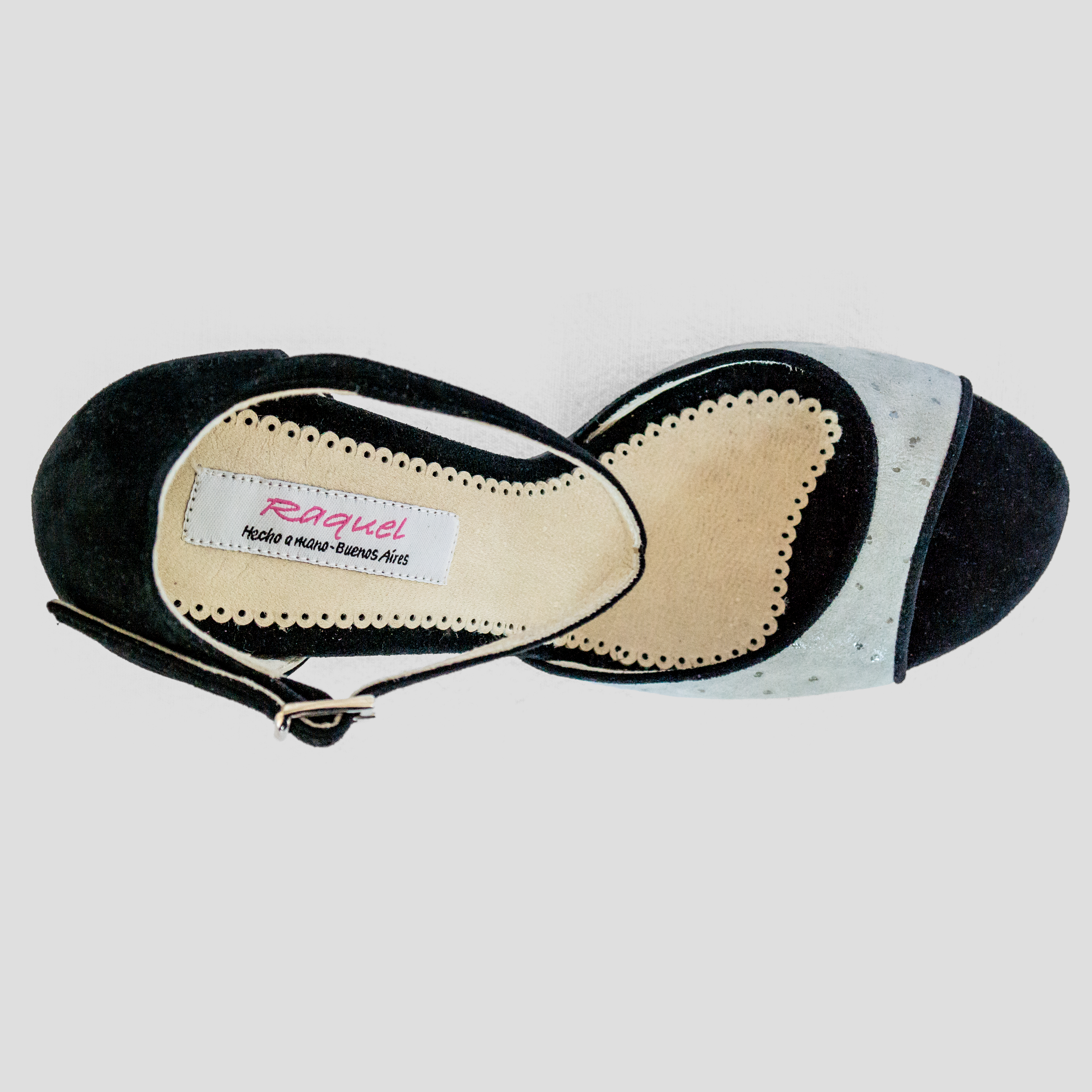 Raquel Rocio Aldana Augr Graue Tanzsandalette Glattledersohle 03