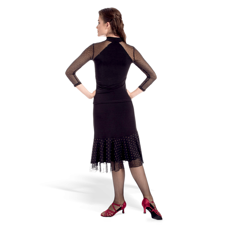 Rumpf 11247 Tanz Top Mesh Ärmel Schwarz 02