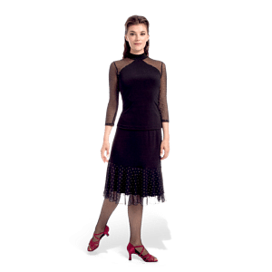 Rumpf 11248 Eleganter Tanzrock Gepunktet Schwarz 01
