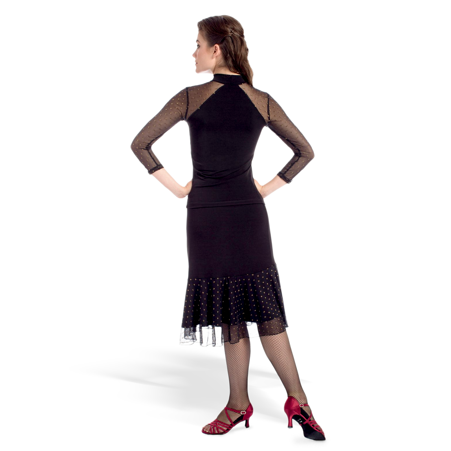 Rumpf 11248 Eleganter Tanzrock Gepunktet Schwarz 02