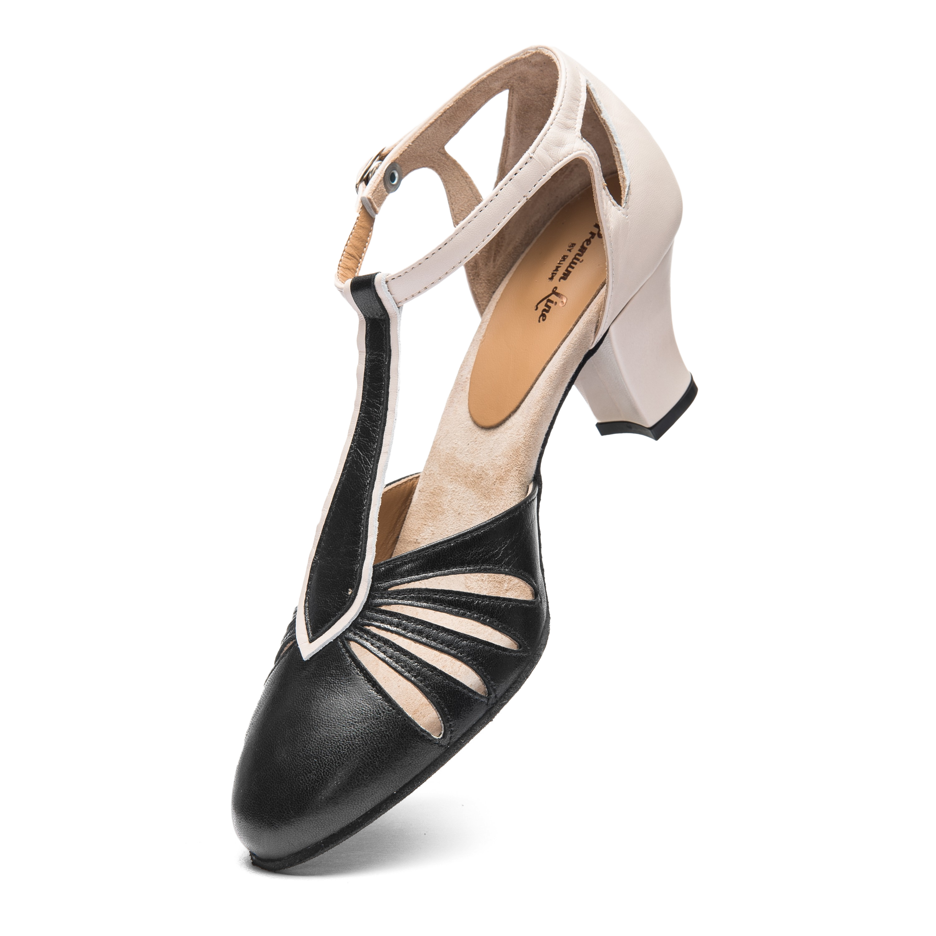 Rumpf 9210 Schwarz Beige Premium Line Vintage Damen Tanzschuh 04