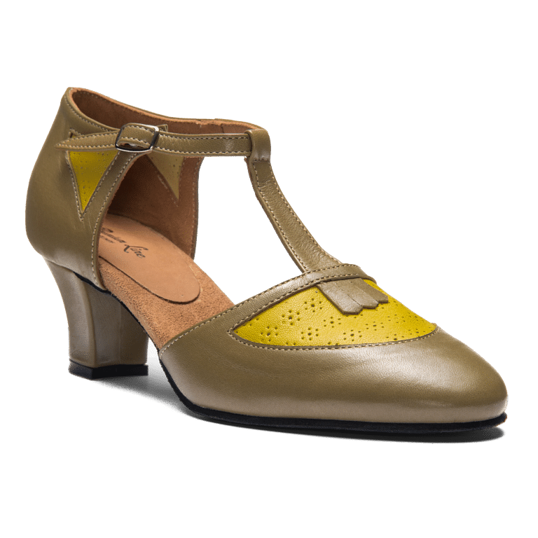 Rumpf 9230 Premium Line Waldgruen Vintage Style Tanzschuh Lochmuster 01