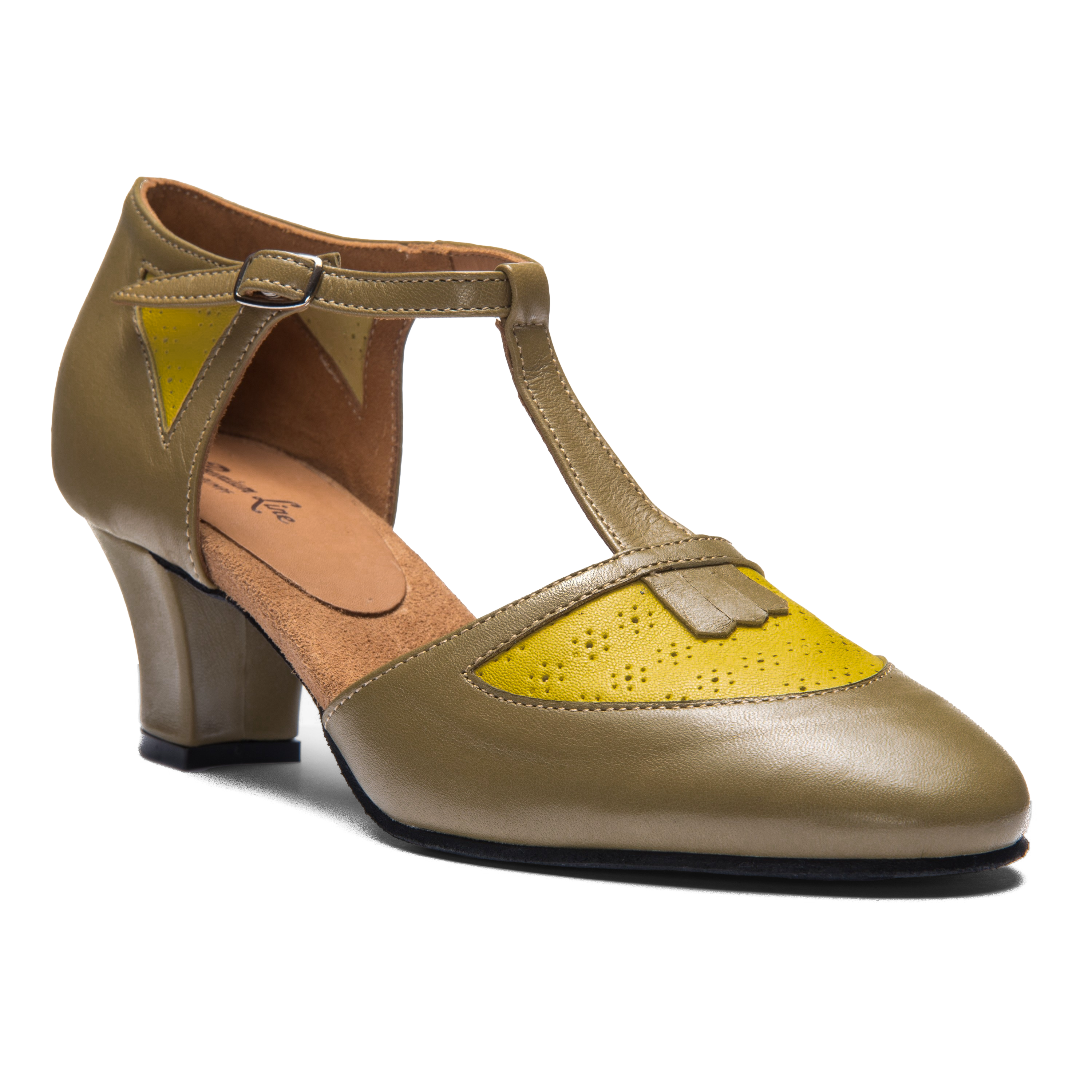 Rumpf 9230 Premium Line Waldgruen Vintage Style Tanzschuh Lochmuster 01