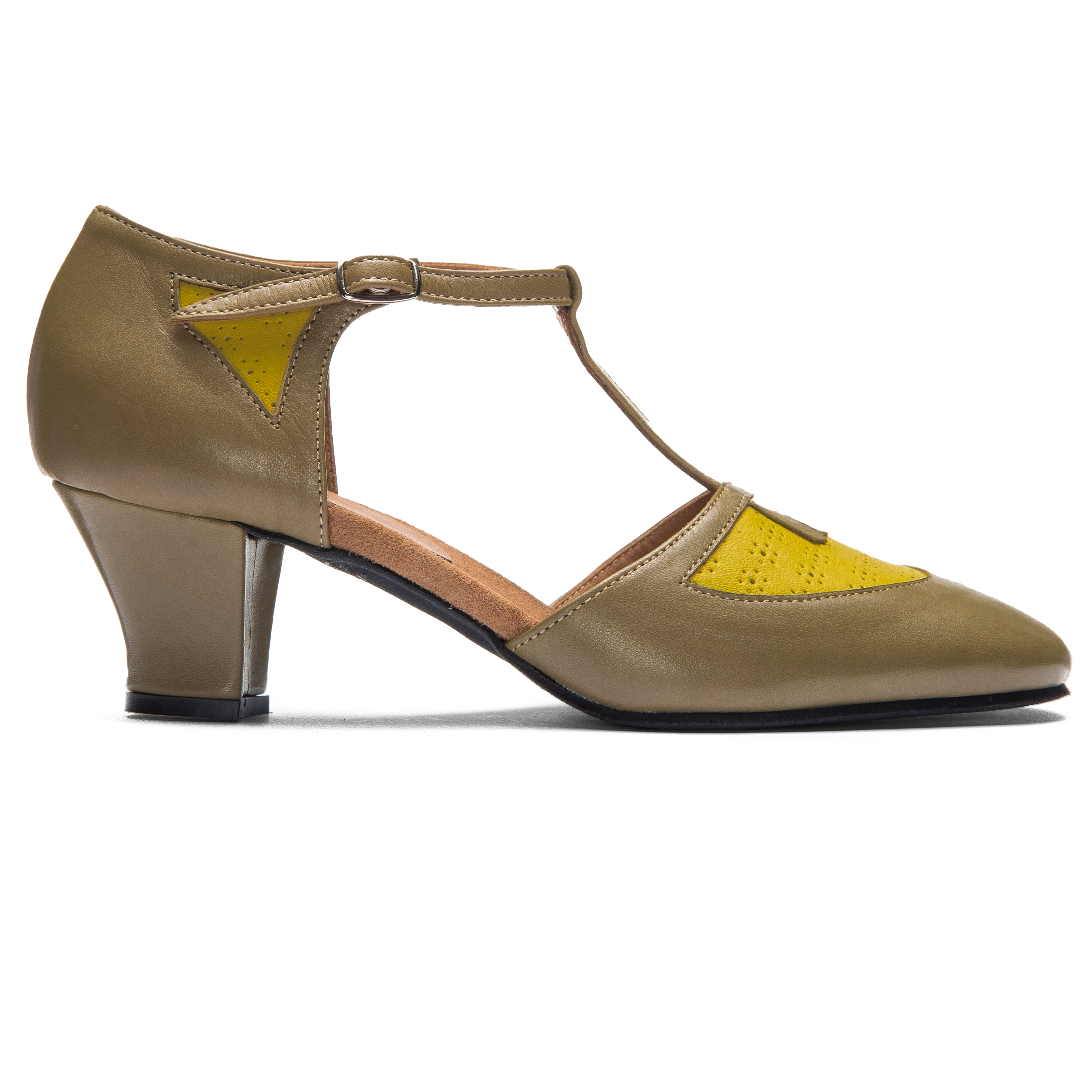 Rumpf 9230 Premium Line Waldgruen Vintage Style Tanzschuh Lochmuster 02