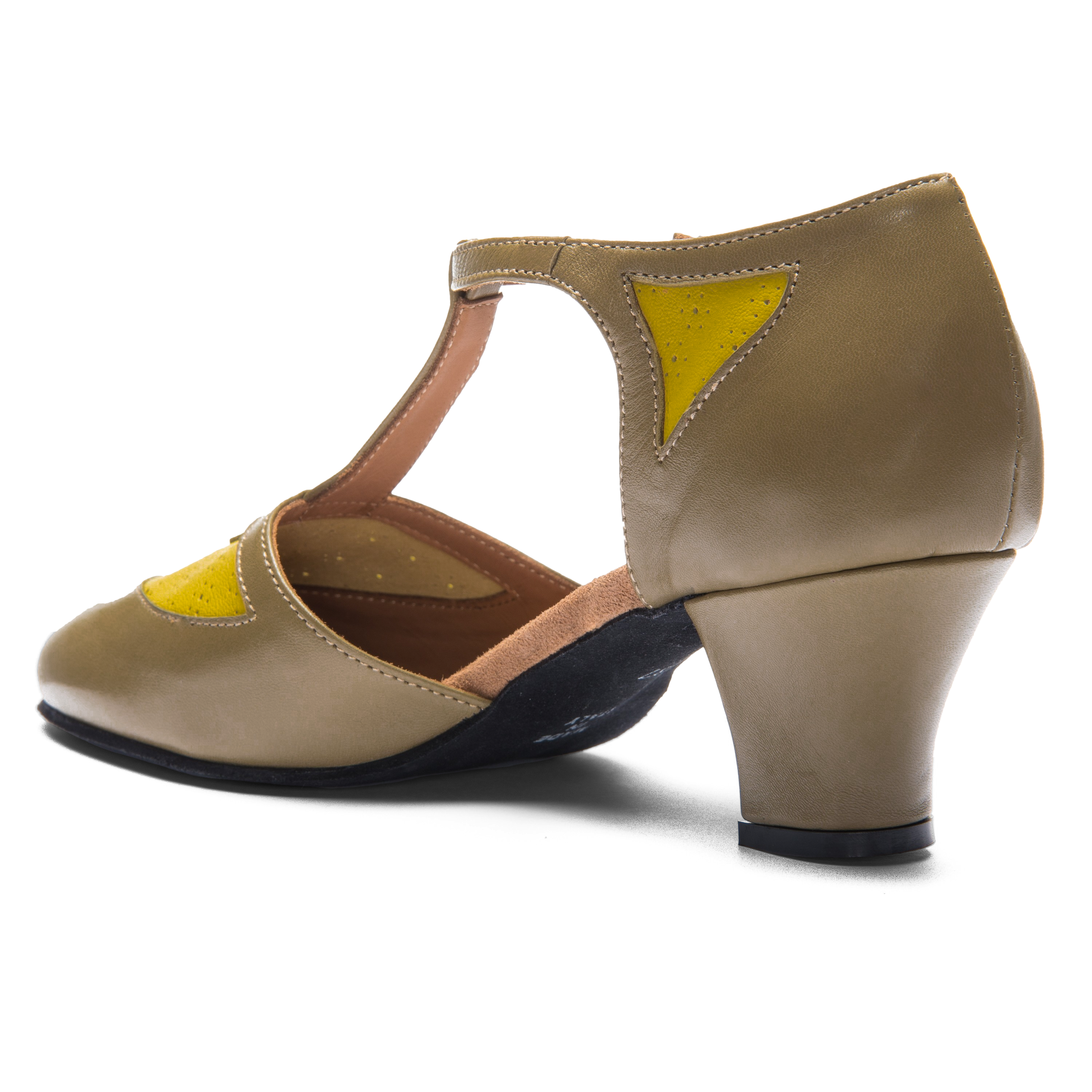 Rumpf 9230 Premium Line Waldgruen Vintage Style Tanzschuh Lochmuster 03