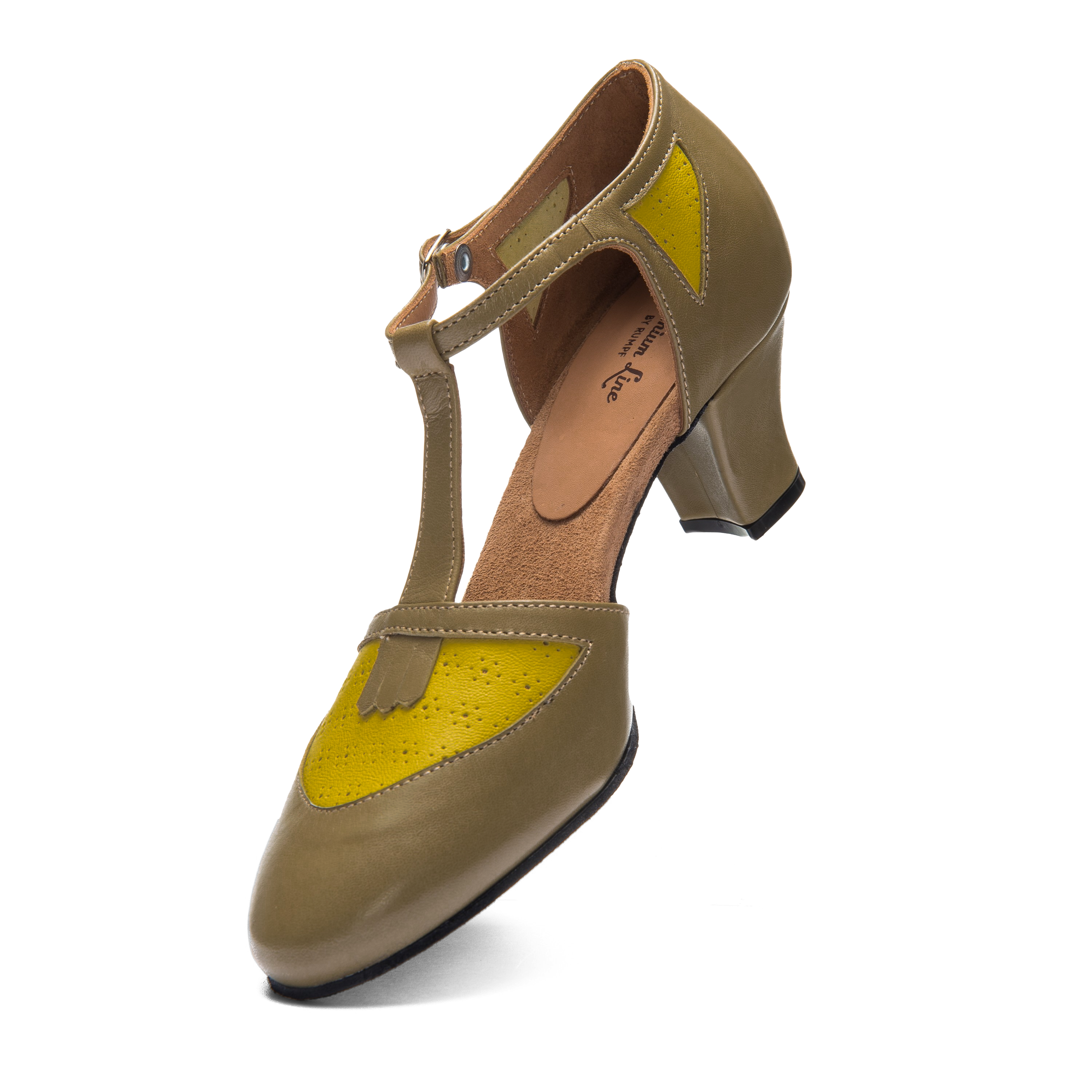 Rumpf 9230 Premium Line Waldgruen Vintage Style Tanzschuh Lochmuster 04