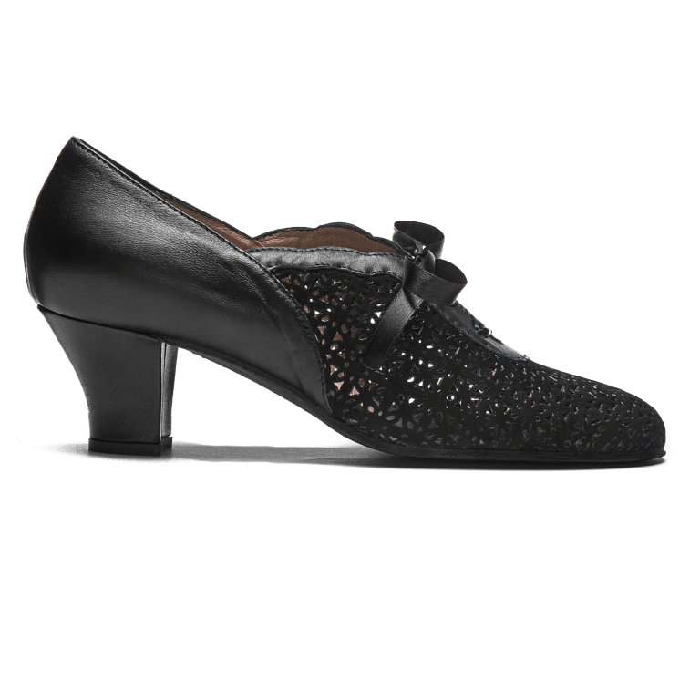 Rumpf 9231 Premium Line Schwarz Damen Tanzschuh Mit Satinschleife 01