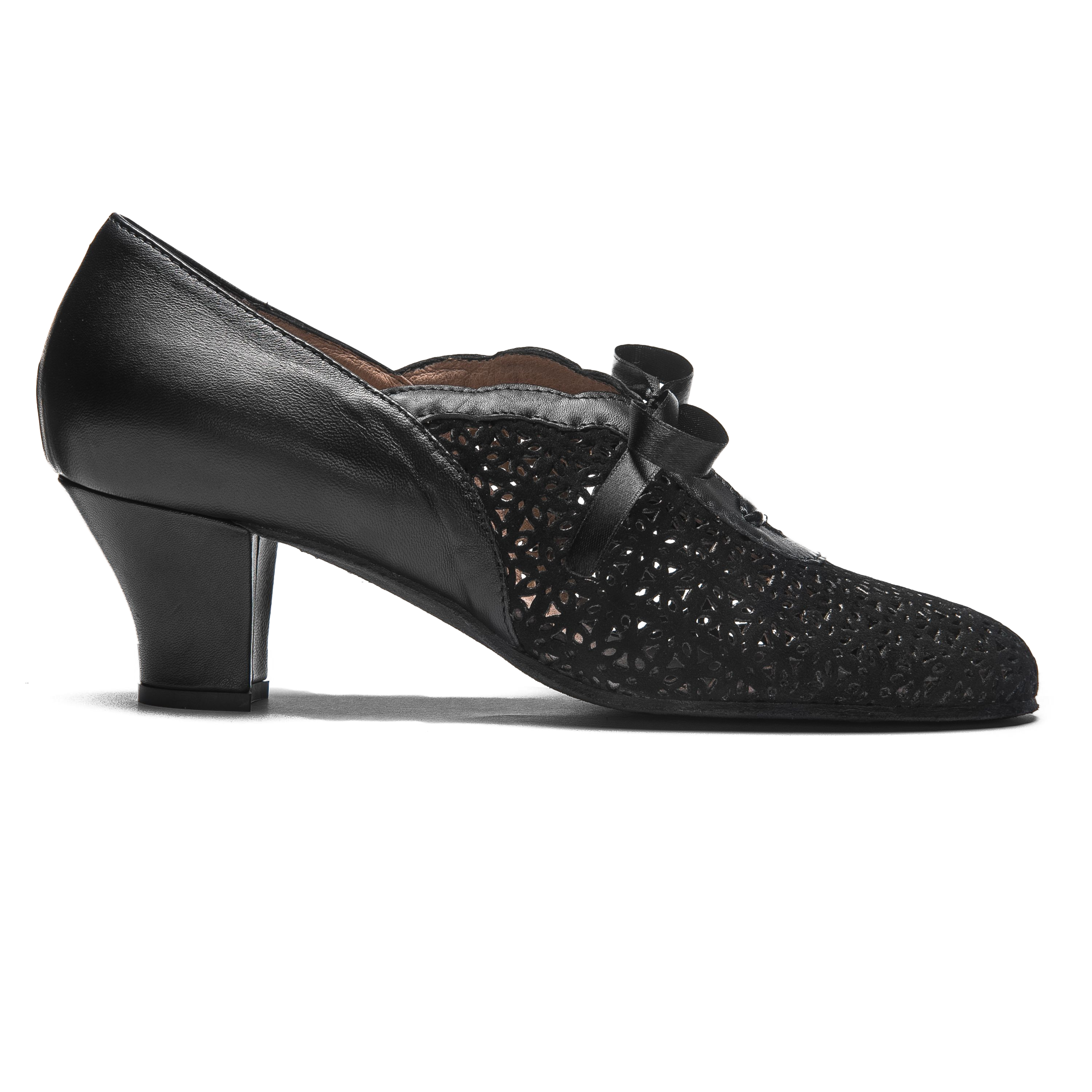 Rumpf 9231 Premium Line Schwarz Damen Tanzschuh Mit Satinschleife 01