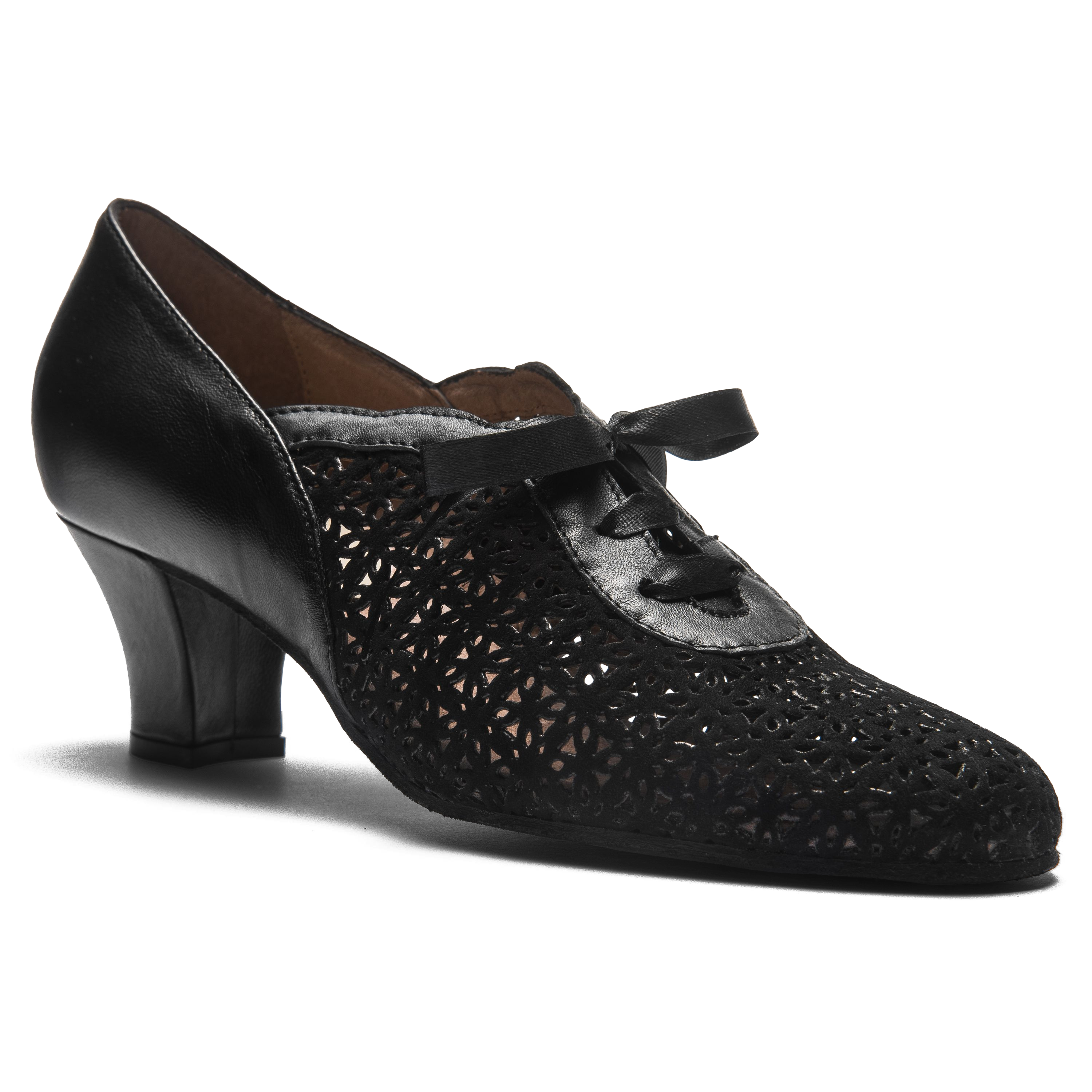Rumpf 9231 Premium Line Schwarz Damen Tanzschuh Mit Satinschleife 02