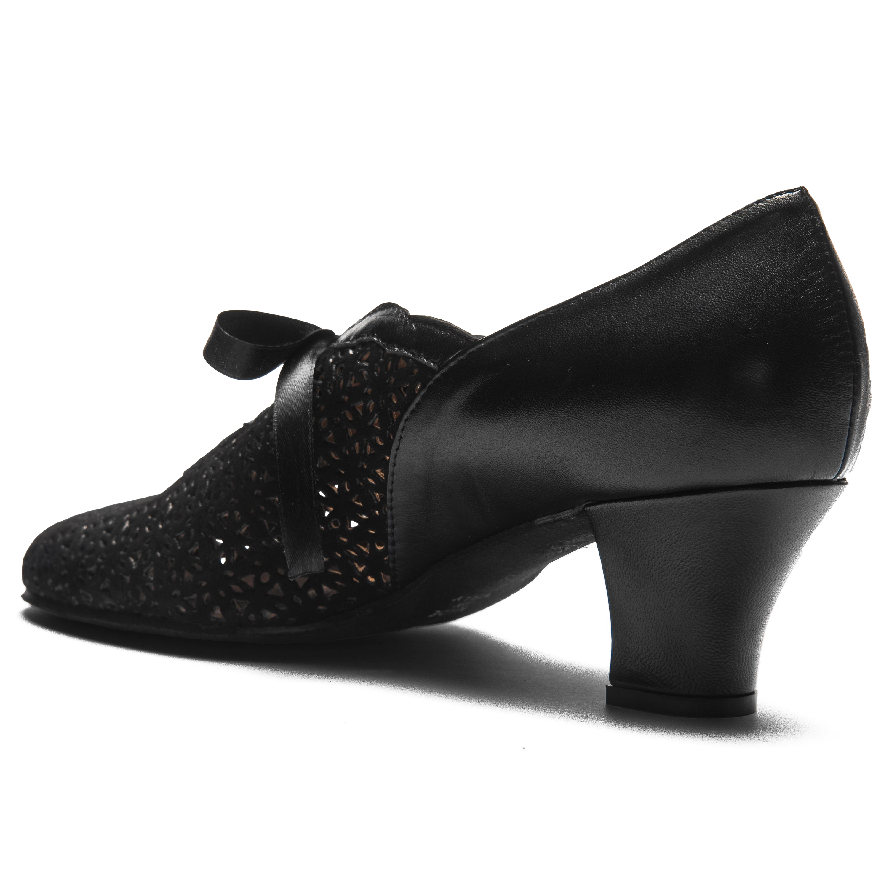 Rumpf 9231 Premium Line Schwarz Damen Tanzschuh Mit Satinschleife 03