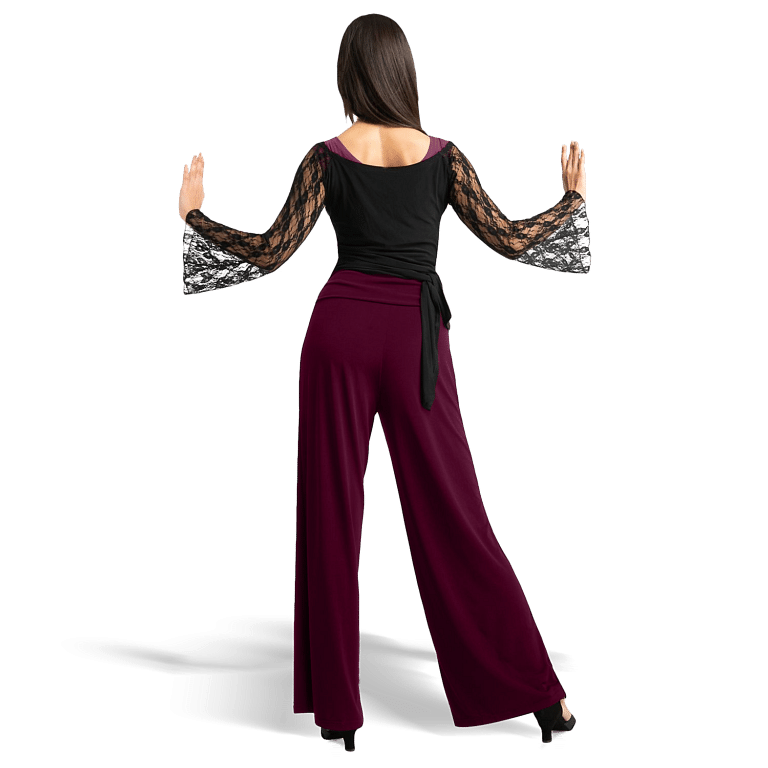 Rumpf Berlino Ru3826 Aubergine Tanzhose Für Damen Weites Bein 03