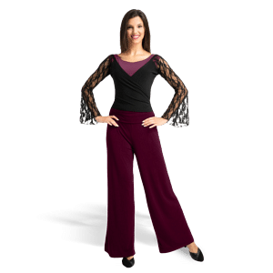 Rumpf Berlino Ru3826 Aubergine Tanzhose Für Damen Weites Bein 04