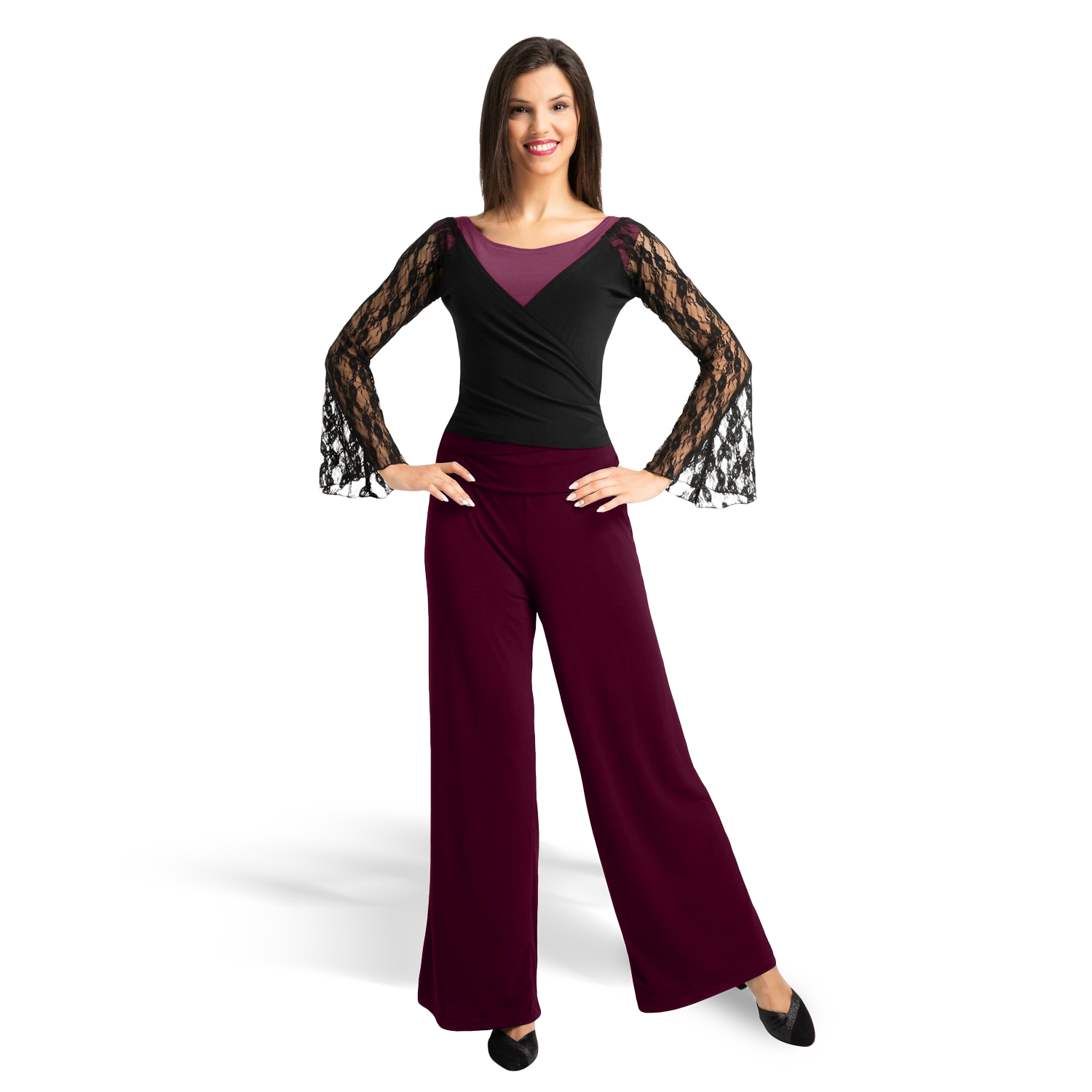 Rumpf Berlino Ru3826 Aubergine Tanzhose Für Damen Weites Bein&amp;nbsp;04