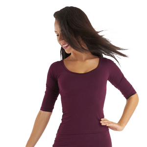 Rumpf Sandino Ru3774 Aubergine Tanz Top Halbarm