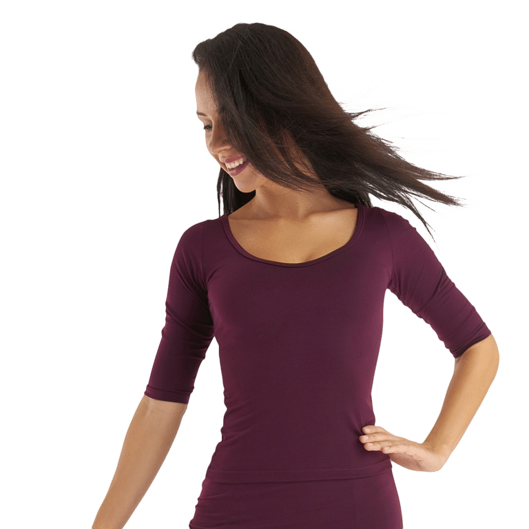 Rumpf Sandino Ru3774 Aubergine Tanz Top Halbarm