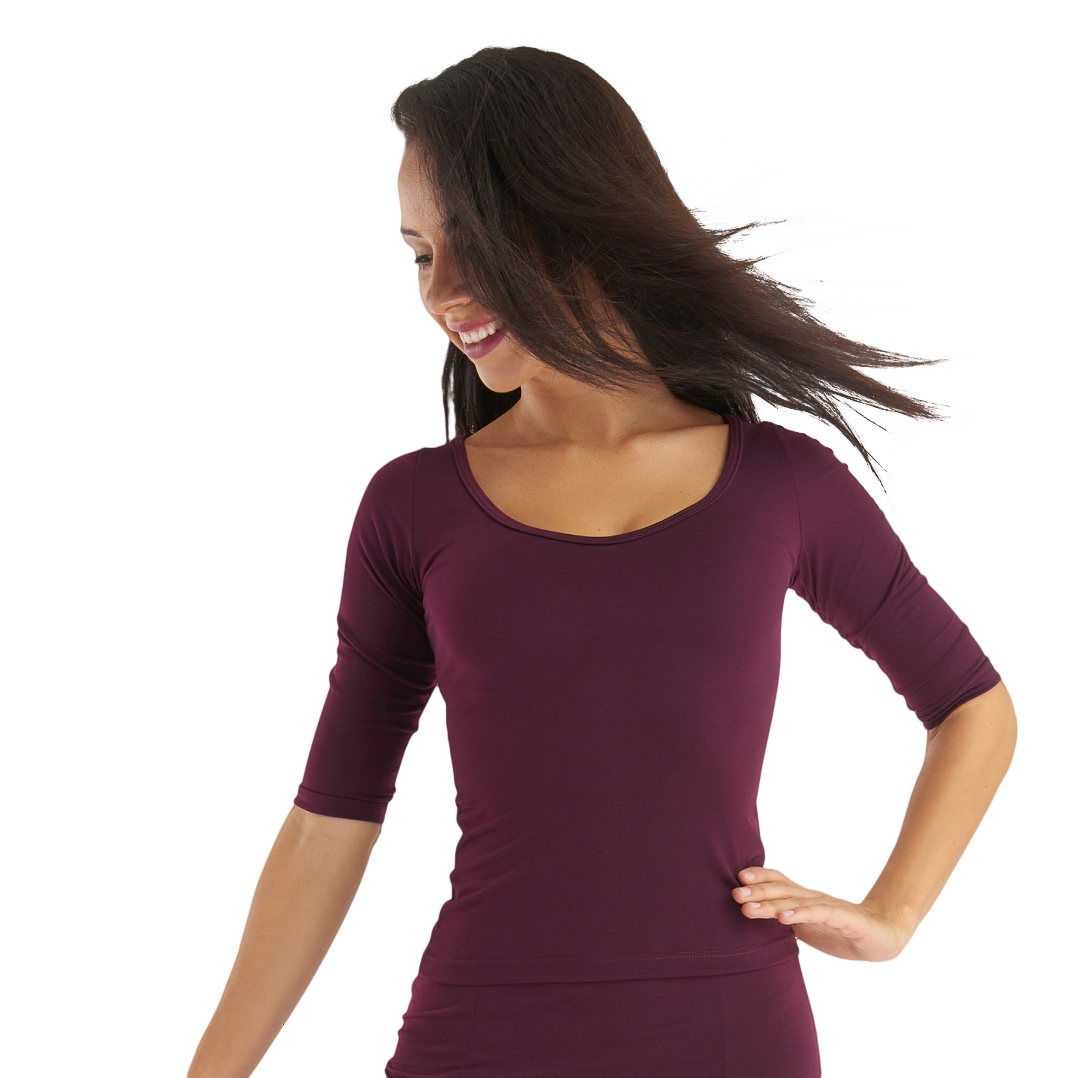 Rumpf Sandino Ru3774 Aubergine Tanz Top Halbarm