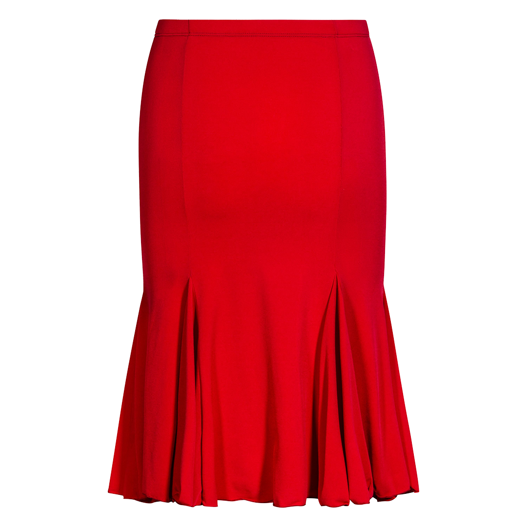 Rumpf Saragossa Ru 3778 Rubinrot Godet Tanzrock Knielang 06