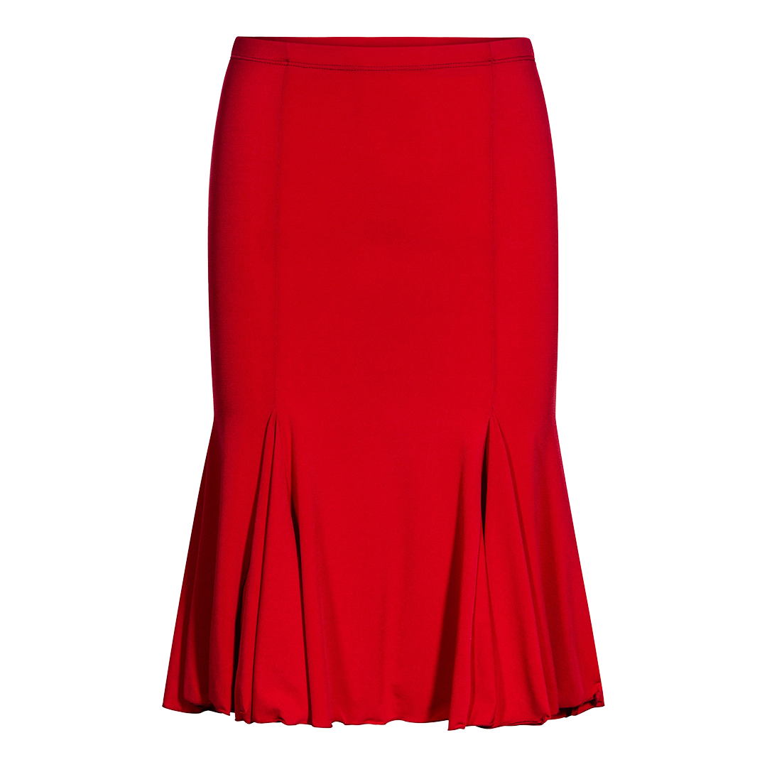 Rumpf Saragossa Ru 3778 Rubinrot Godet Tanzrock Knielang 07