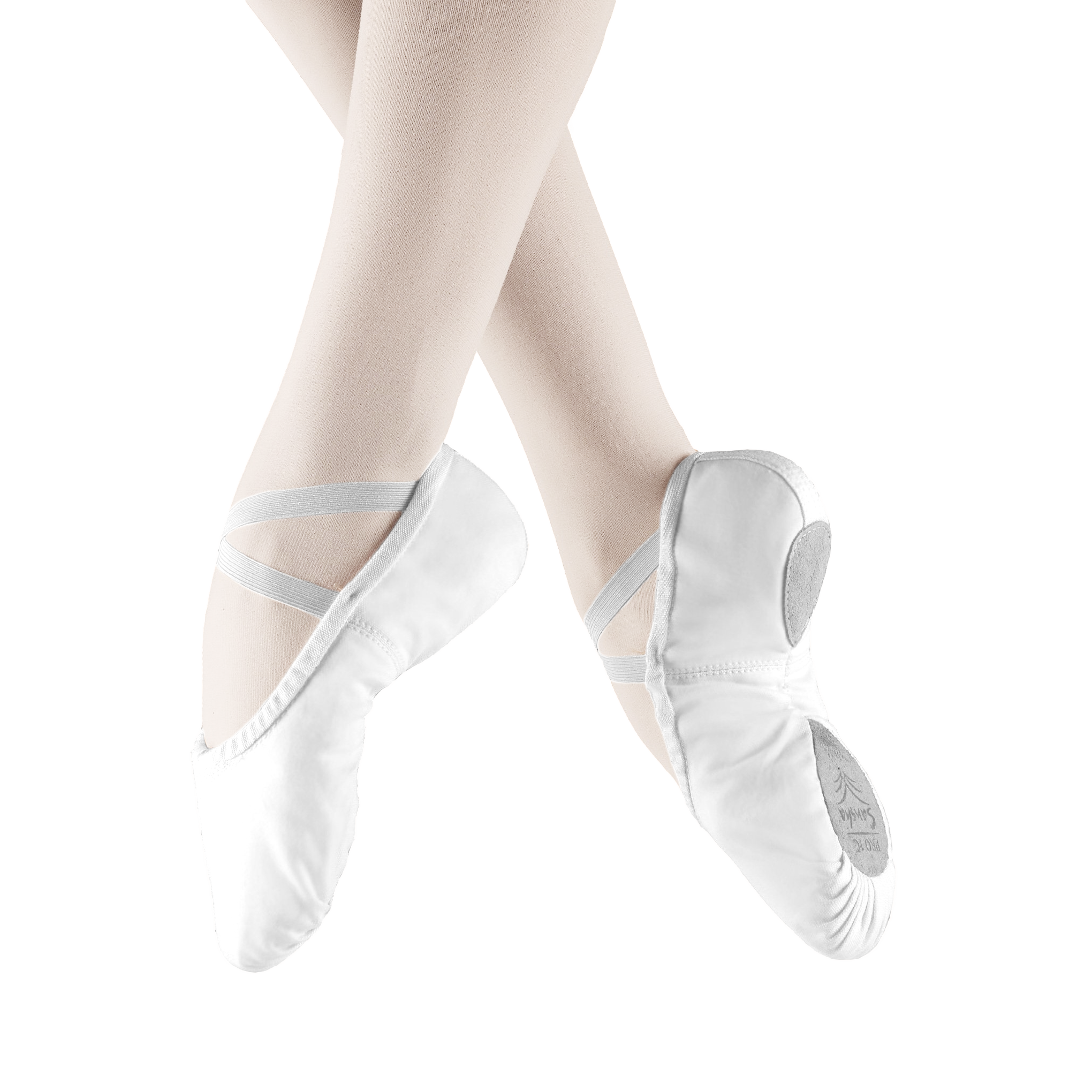 Sansha Pro1c White Tanzschläppchen Aus Leinen Weiß&amp;nbsp;01