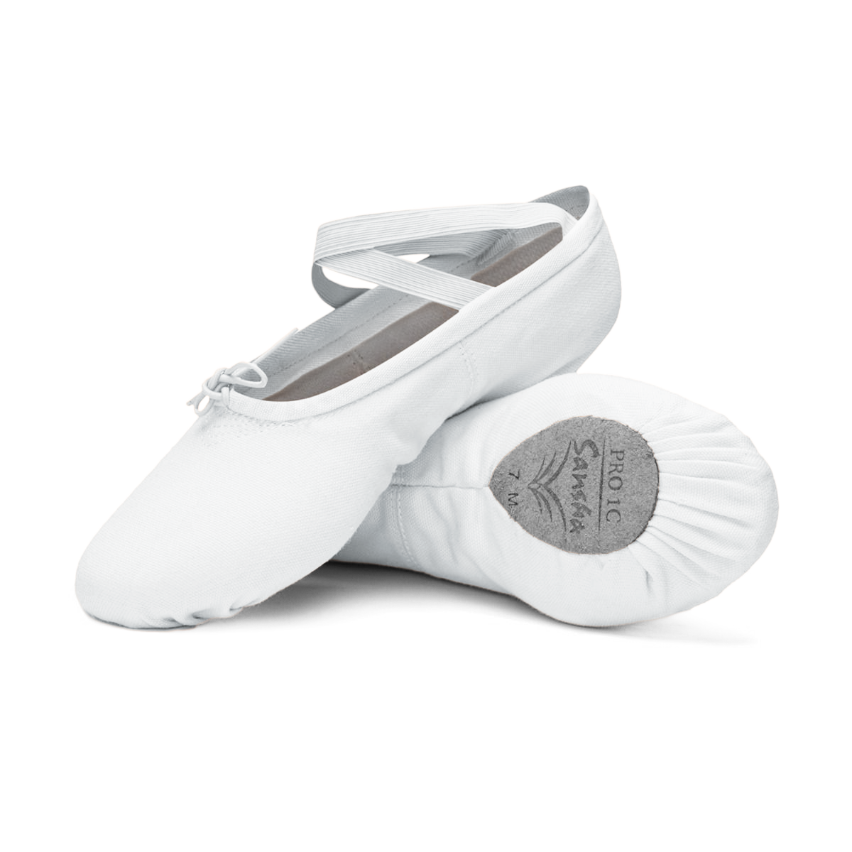 Sansha Pro1c White Tanzschläppchen Aus Leinen Weiß&amp;nbsp;02