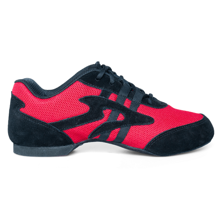 Sansha Salsette V931m Red Black Tanzsneakers Aus Mesh Rot Schwarz 01