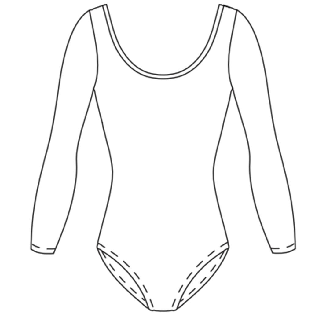 Sheddo 104c Ballettanzug Mädchen Langarm Schnitt