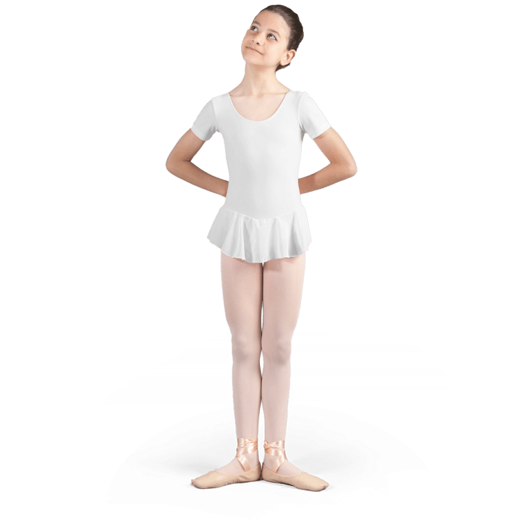 Sheddo 112c White Kurzarm Ballettkleid Für Kinder Weiß 01