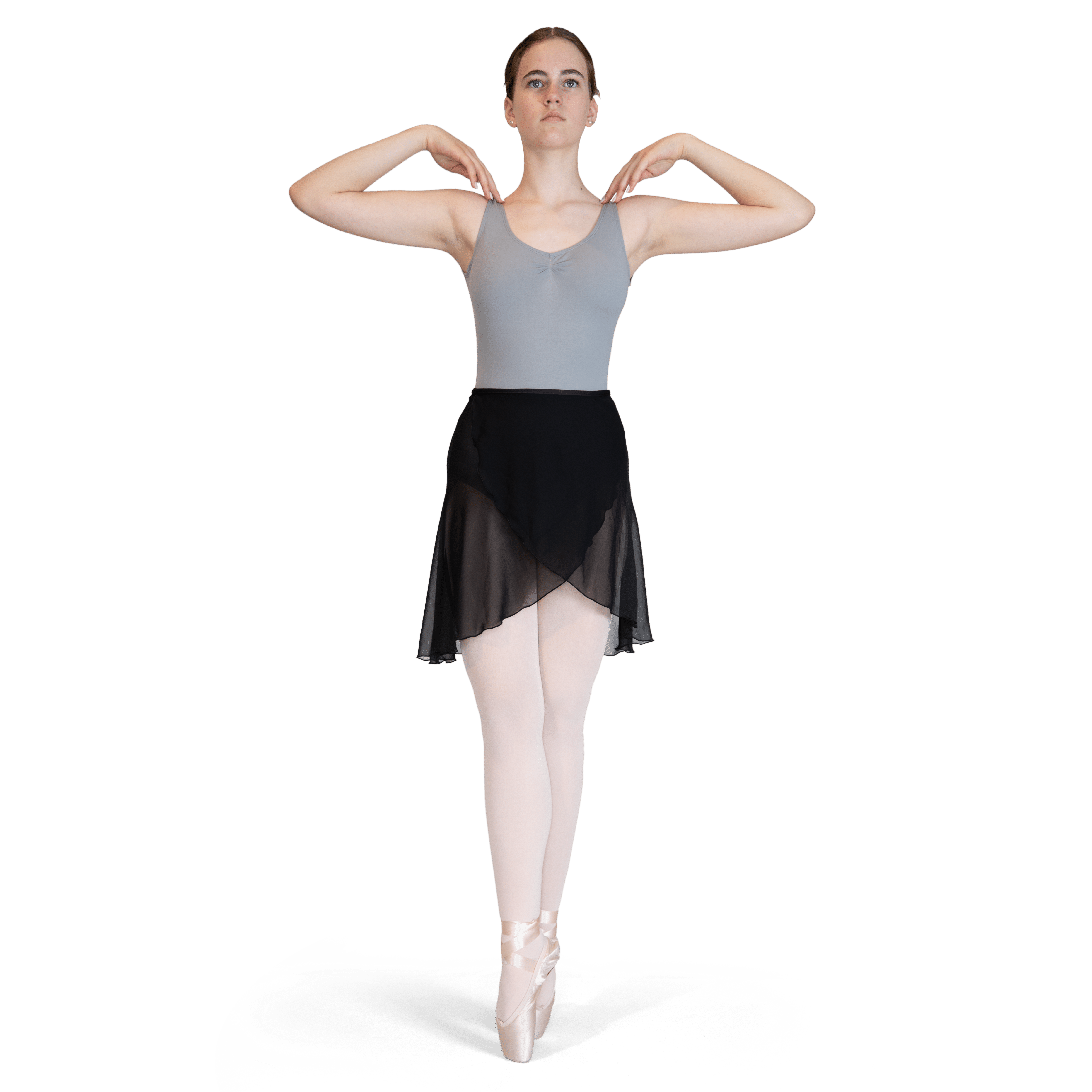 Daydance Damen Ballett Röcke lang durchscheinend Tanzröcke Schwarz mit Band Taille 