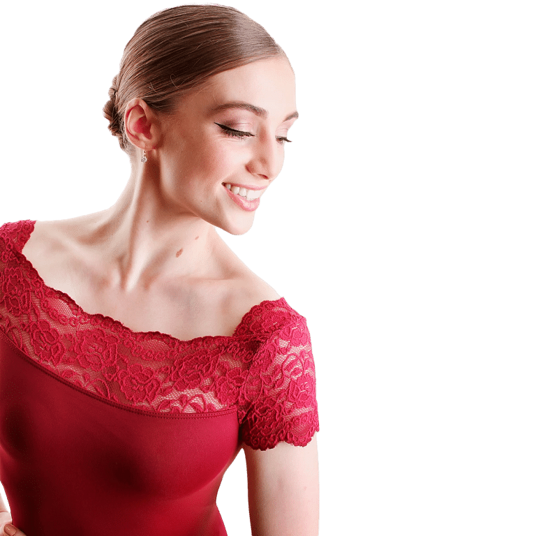 So Danca 10945 Burgundy Kurzarm Spitzenbody Dunkelrot 03