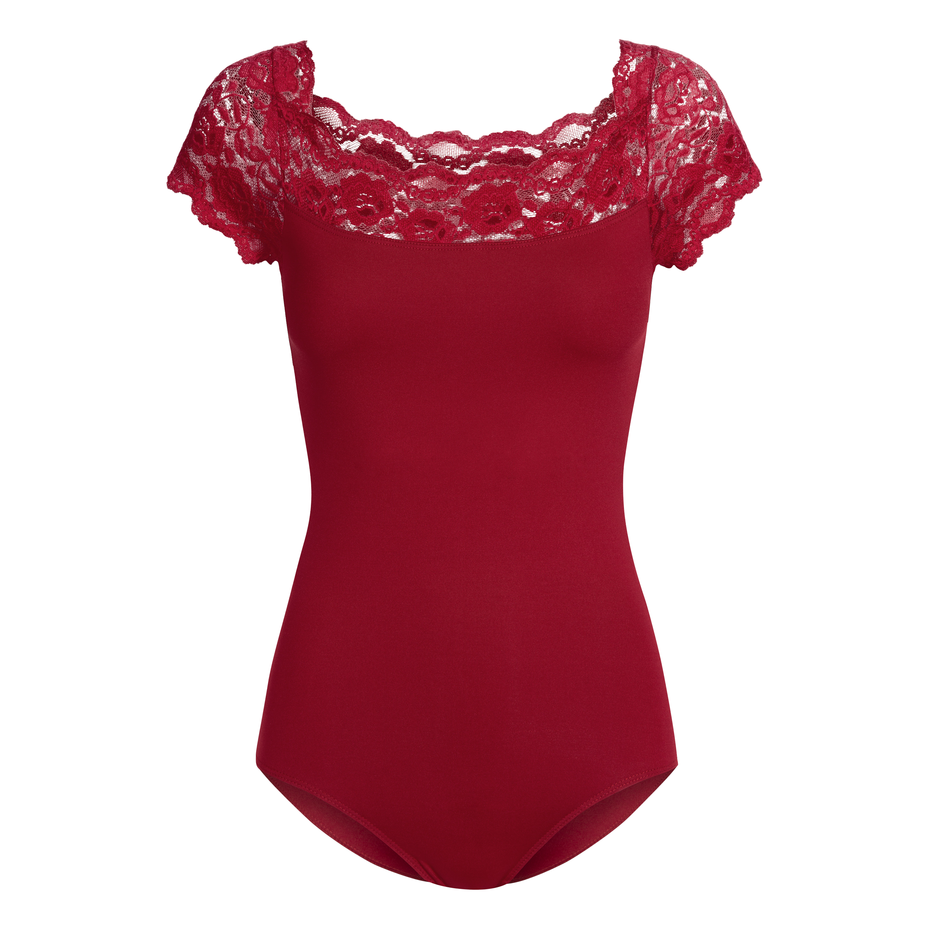 So Danca 10945 Burgundy Kurzarm Spitzenbody Dunkelrot 04