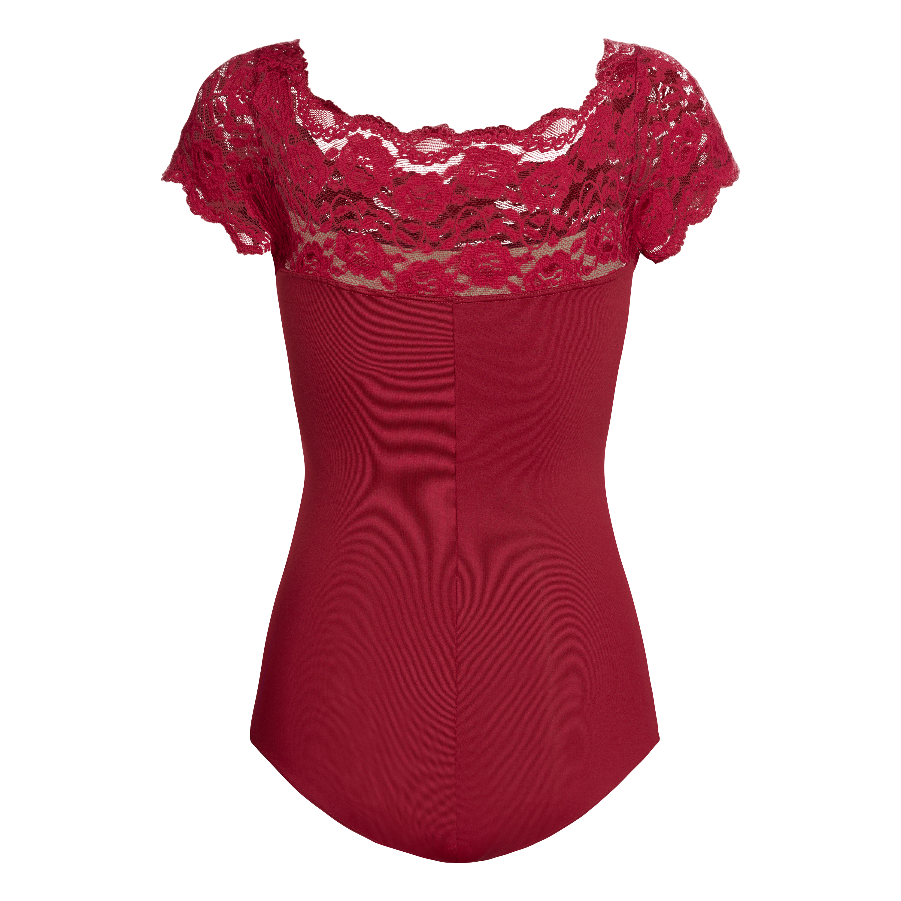 So Danca 10945 Burgundy Kurzarm Spitzenbody Dunkelrot 05