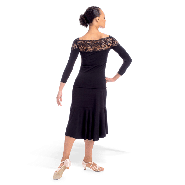 So Danca 11245 Tanz Oberteil Mit Spitze 3 4 Arm Schwarz 03